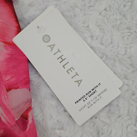 Athleta printed run with it 3.5 in short women's XL Pink Purple Painted Energy C - Picture 2 of 12